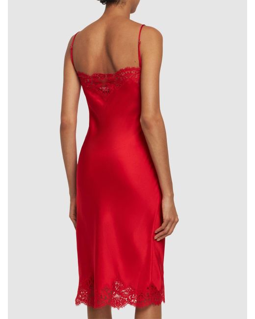 Stella McCartney Red Iconic Lace Midi Dress