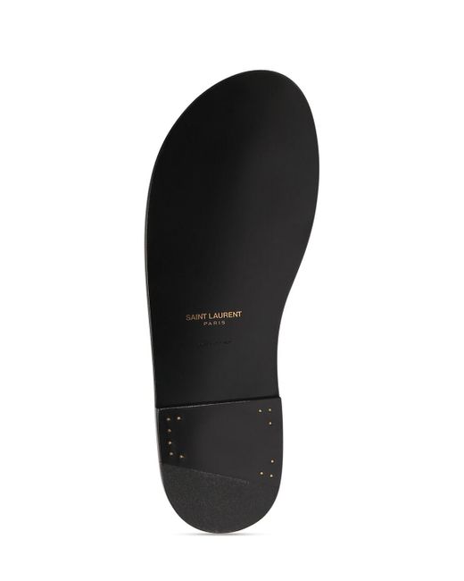 Sandalias planas cassandre de piel Saint Laurent de hombre de color Black