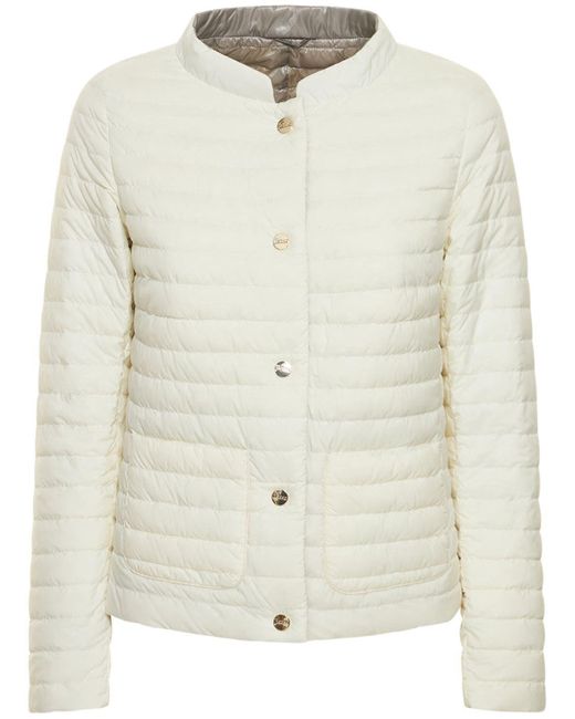 Herno Nuage Reversible Down Jacket in White | Lyst