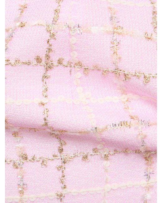 Jupe courte en tweed à carreaux et sequins Alessandra Rich en coloris Pink