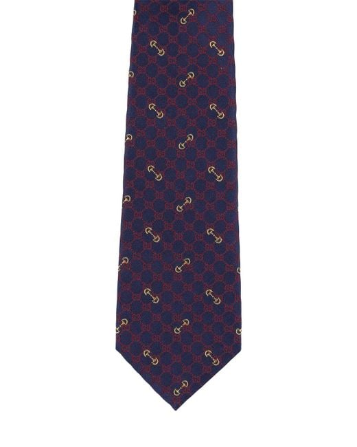 Cravatta morset in seta 7cm di Gucci in Blue da Uomo