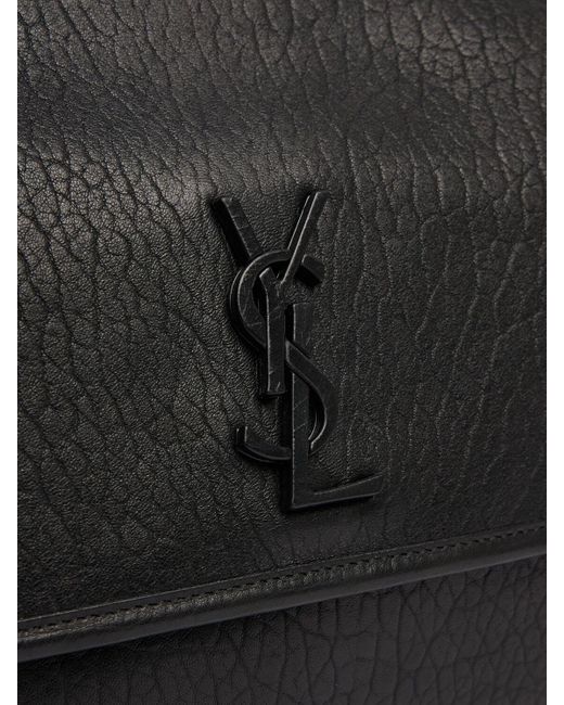 メンズ Saint Laurent Niki レザーメッセンジャーバッグ Black