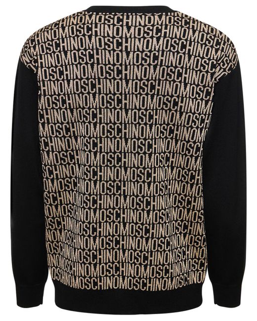 Moschino Black Logo Wool Knit Sweater for men