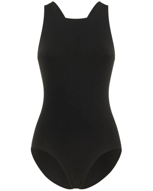 Body brillante de cuello alto PRISM Squared de color Black