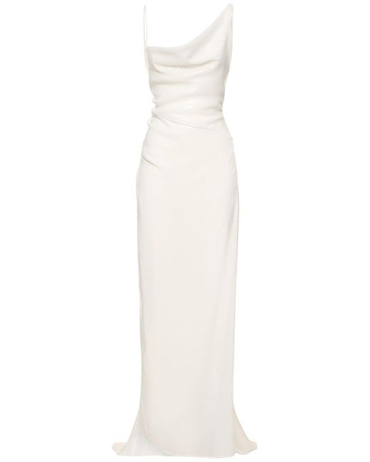Vivienne Westwood White Minerva Sequined Long Dress