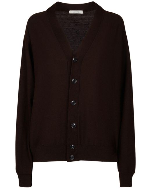 Lemaire Brown Relaxed Twisted Wool Blend Cardigan