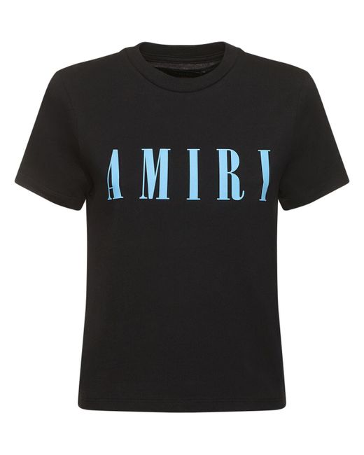 Amiri Black T-shirt Aus Baumwolljersey Mit Logodruck