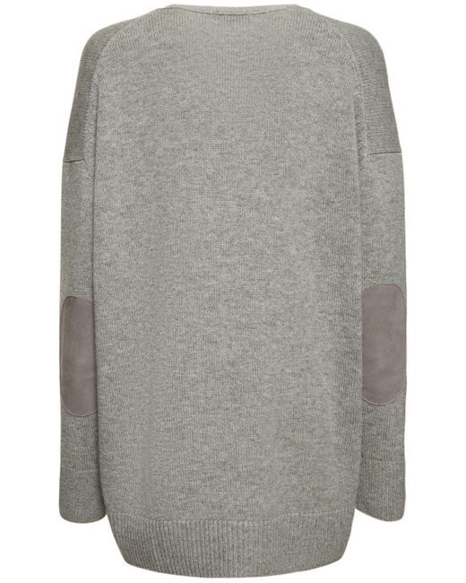 Theory Boxy Wool & Cashmere Cardigan in Gray Lyst