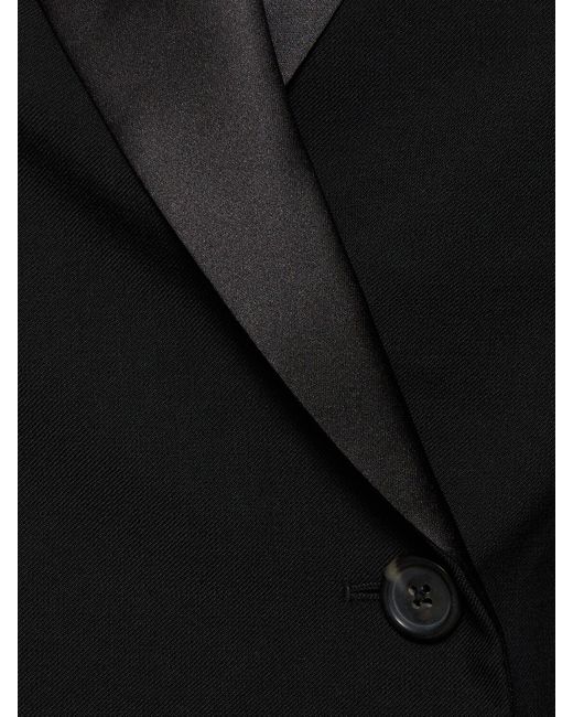 Helmut Lang Black Wool Blend Tuxedo Blazer
