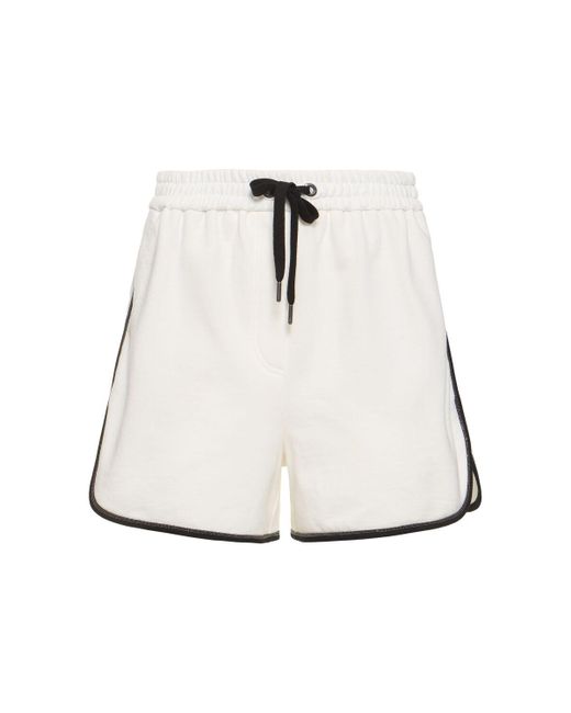 Brunello Cucinelli White Cotton Jersey Shorts