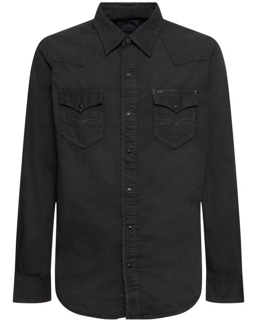 Polo Ralph Lauren Black Western Cotton Shirt for men