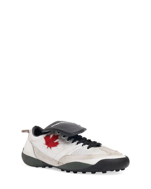 DSquared² White Soccer Leather Shoes for men