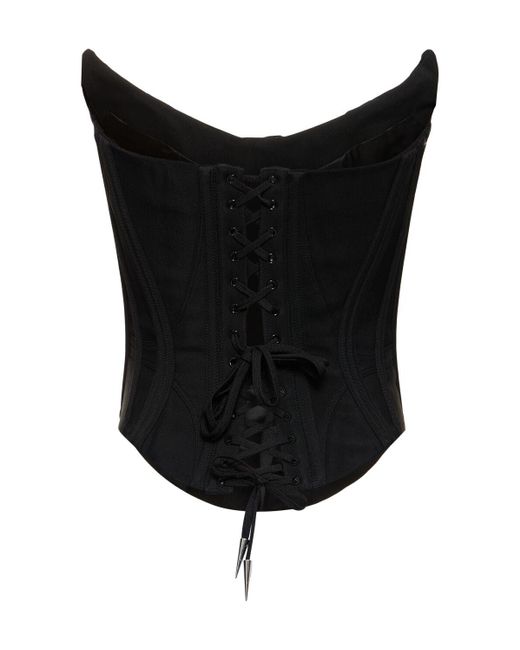 Haut corset fluide Mugler en coloris Black