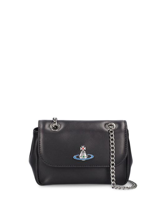 Petit sac porté épaule à chaîne en cuir Vivienne Westwood en coloris Black