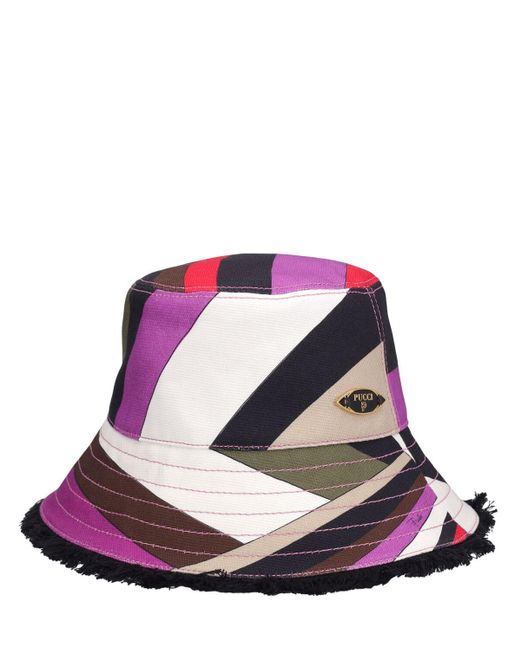 Emilio Pucci Pink Cotton Canvas Bucket Hat