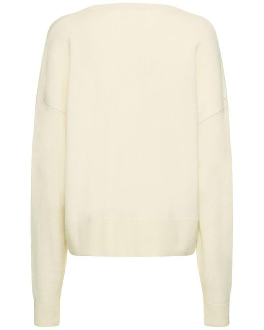 Extreme Cashmere Natural Clash Cashmere Blend V Neck Sweater