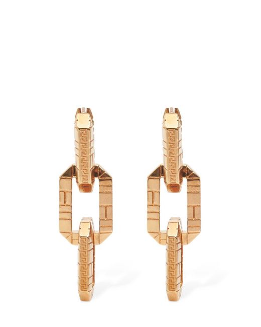 Versace Metallic Chain Pendant Earrings