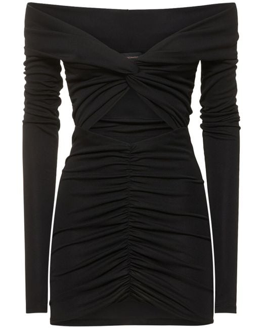ANDAMANE Black Kendall Off-the-shoulder Mini Dress