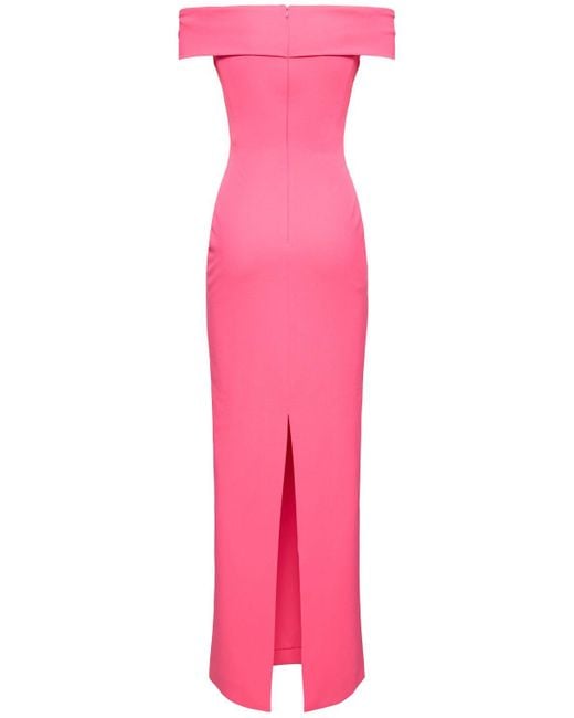 Solace London Pink Inex Crepe Knit Midi Dress