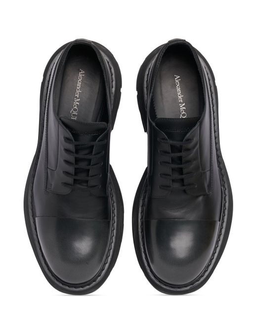 Zapatos de piel con cordones Alexander McQueen de hombre de color Black
