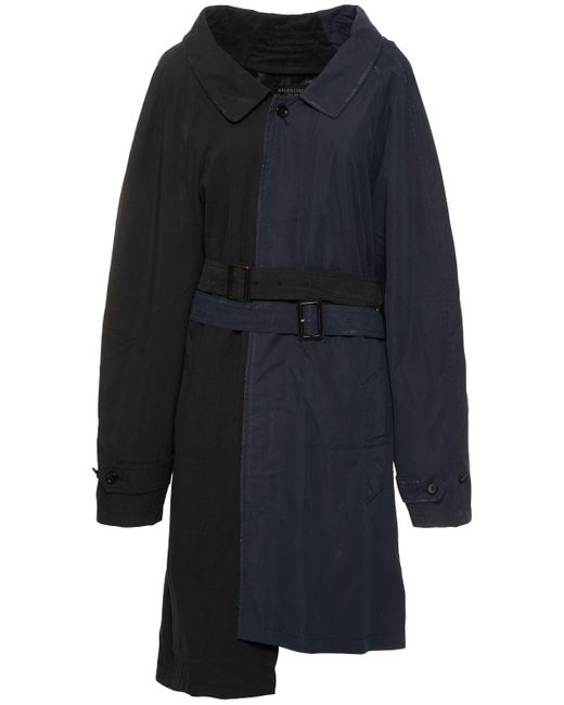 Balenciaga Blue Double Sleeve Asymmetrical Carcoat