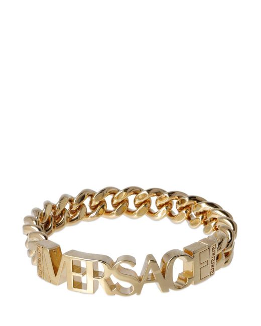 Versace Natural Metal Logo Bracelet for men