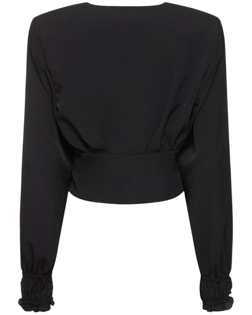 Alexandre Vauthier Black Crop-top Aus Krepp