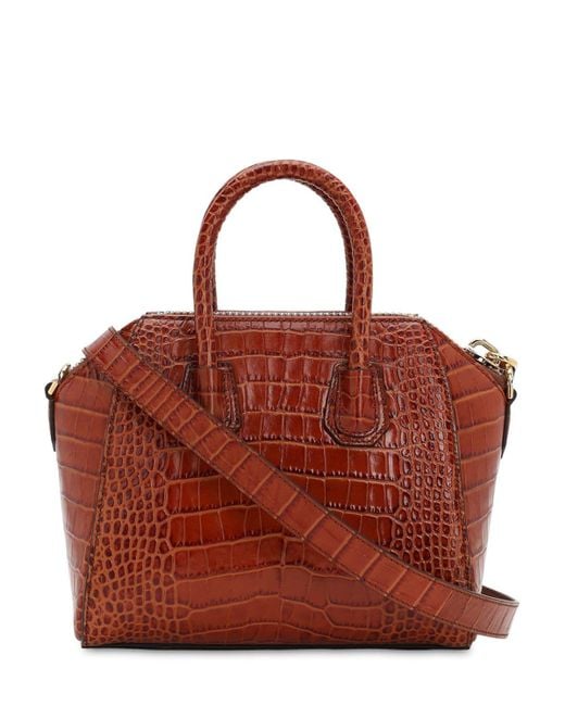 Givenchy Mini Antigona Croc Embossed Leather Bag - Lyst