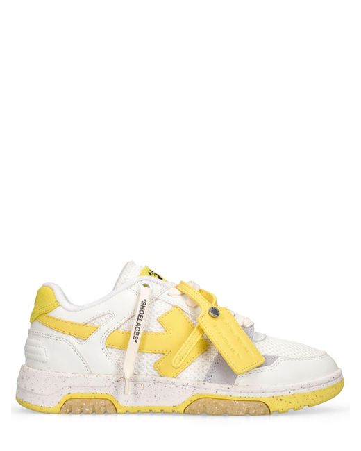 Off-White c/o Virgil Abloh Yellow Ooo Contrast-trim Woven Low-top Trainers