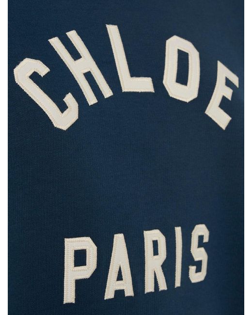 Chloé Chloe Paris コットンフリース スウェットシャツ Blue