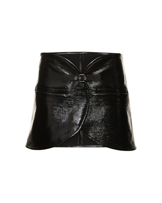 Courreges Black Ellipse Vinyl Mini Skirt