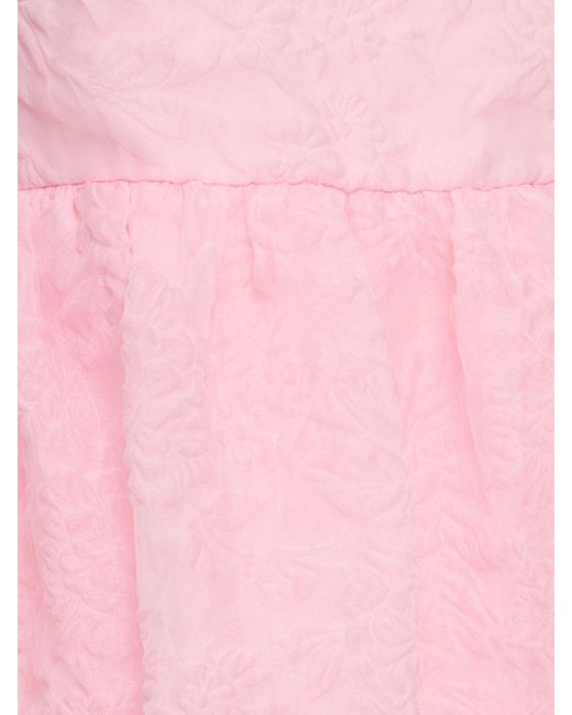 CECILIE BAHNSEN Pink Gina Matelassé Mini Dress W/bow