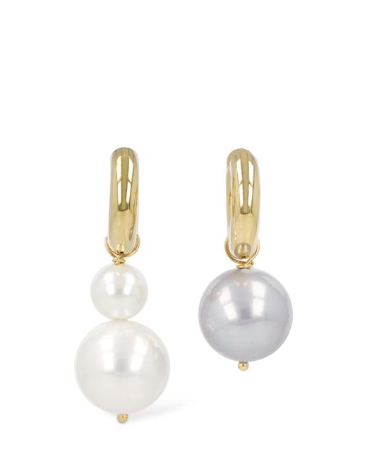 Timeless Pearly White Asymmetrische Ohrringe Mit Perle