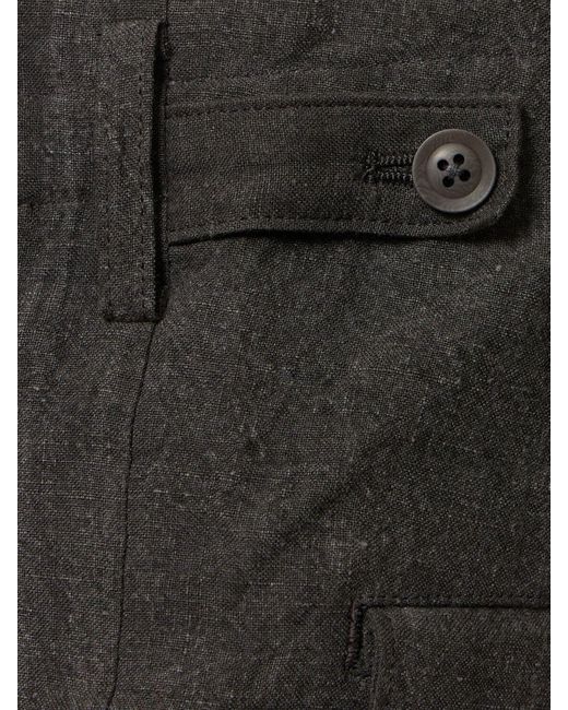 Yohji Yamamoto Gray Slim Fit Linen Pants for men
