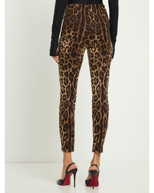 Legging en jersey imprimé léopard Dolce & Gabbana en coloris Brown