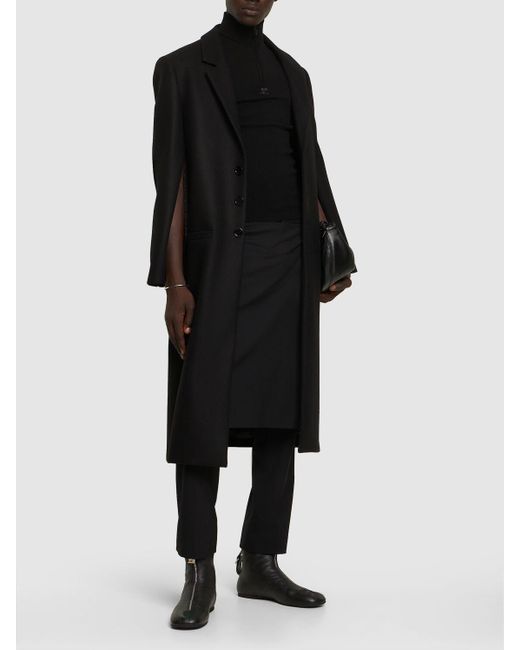 Manteau ajusté en laine mélangée Courreges pour homme en coloris Black