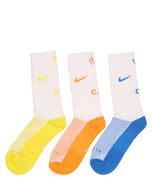 Nike White Nocta Pack Of 3 Crew Socks