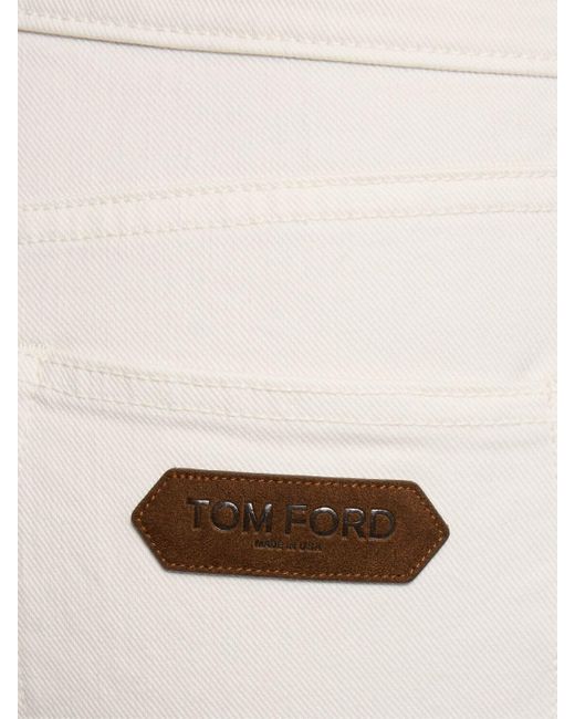 Tom Ford White Denim & Twill Midrise Straight Jeans