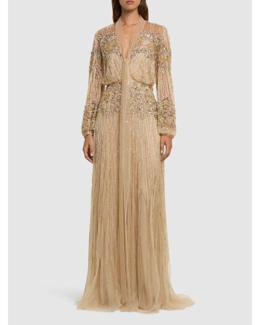 Zuhair Murad チュールロングドレス Natural