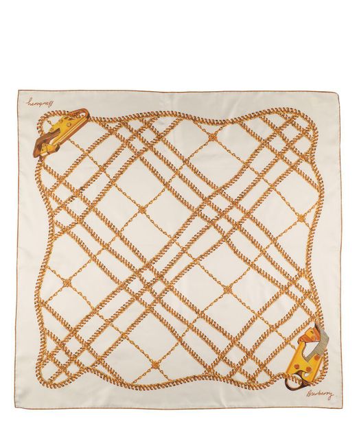 Pañuelo de seda estampado Burberry de color Metallic