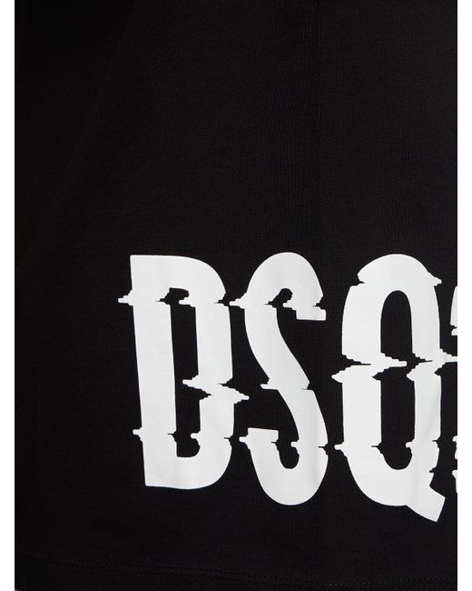 T-shirt en coton imprimé logo DSquared² pour homme en coloris Black
