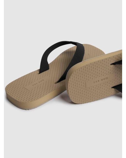 The Row Black Dune Canvas Thong Sandals