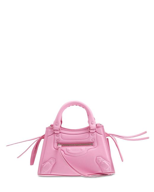 Balenciaga Pink Mini Neo Classic Leather Top Handle Bag