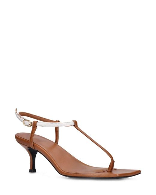 Totême  Brown 55mm The Bicolor Leather Sandals