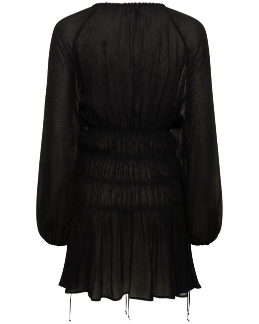 Robe courte en jersey de viscose froncée Blumarine en coloris Black