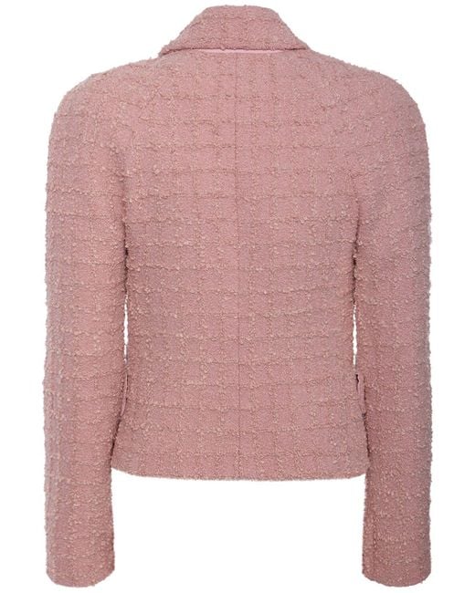 Veste en tweed à double boutonnage Versace en coloris Pink