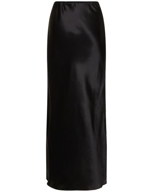 THE GARMENT Black Catania Long Silk Skirt W/Slit