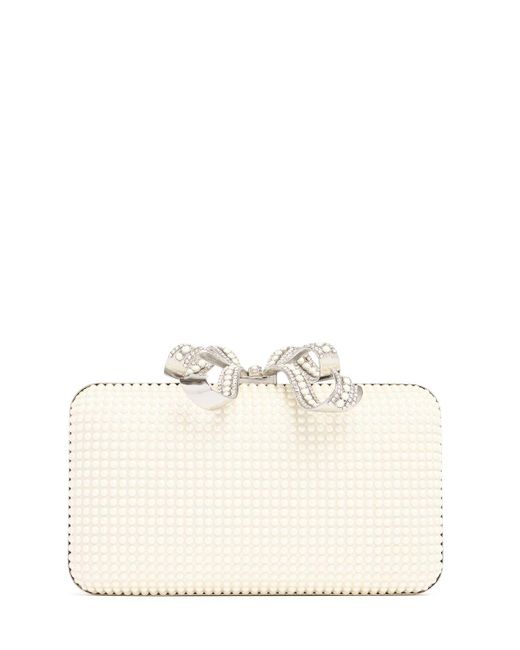 Self-Portrait Natural Clutch Mit Kristallen "box"