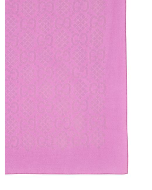 Stola in misto seta gg di Gucci in Pink