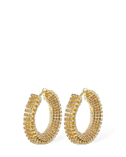 Magda Butrym Metallic Chunky Crystal Hoop Earrings